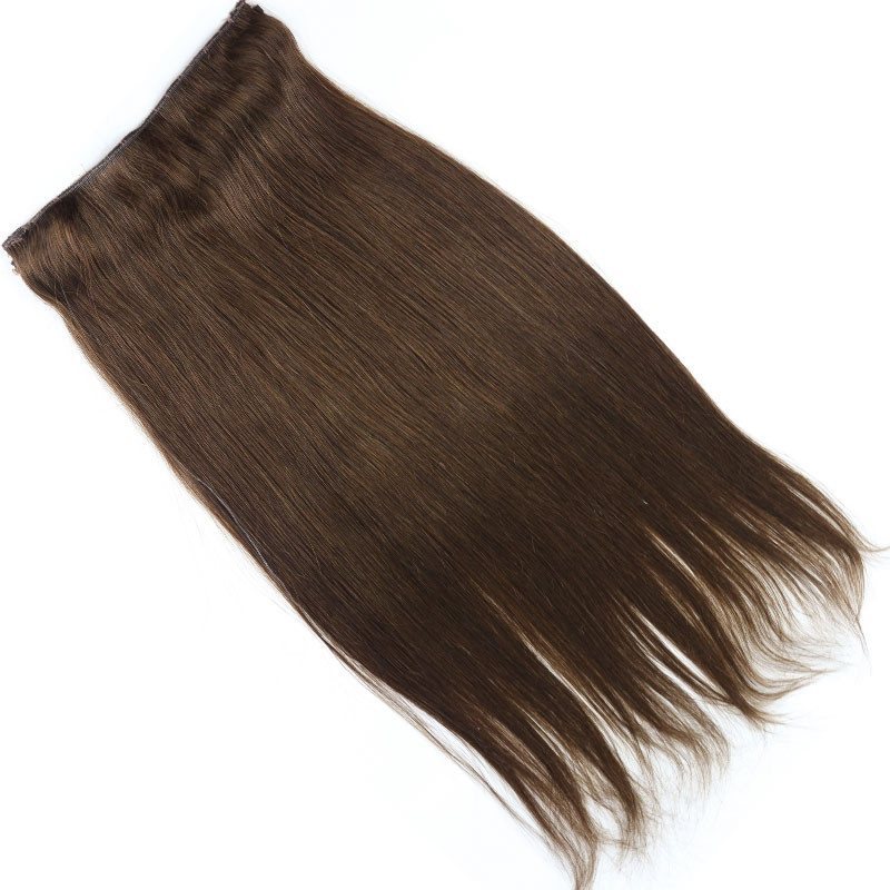 7A Unprocessed Vietnamese Virgin Hair 4# Light Brown Flip Hair Extension 100g/pc 100 Human Hair Straight Flip Hair Extension