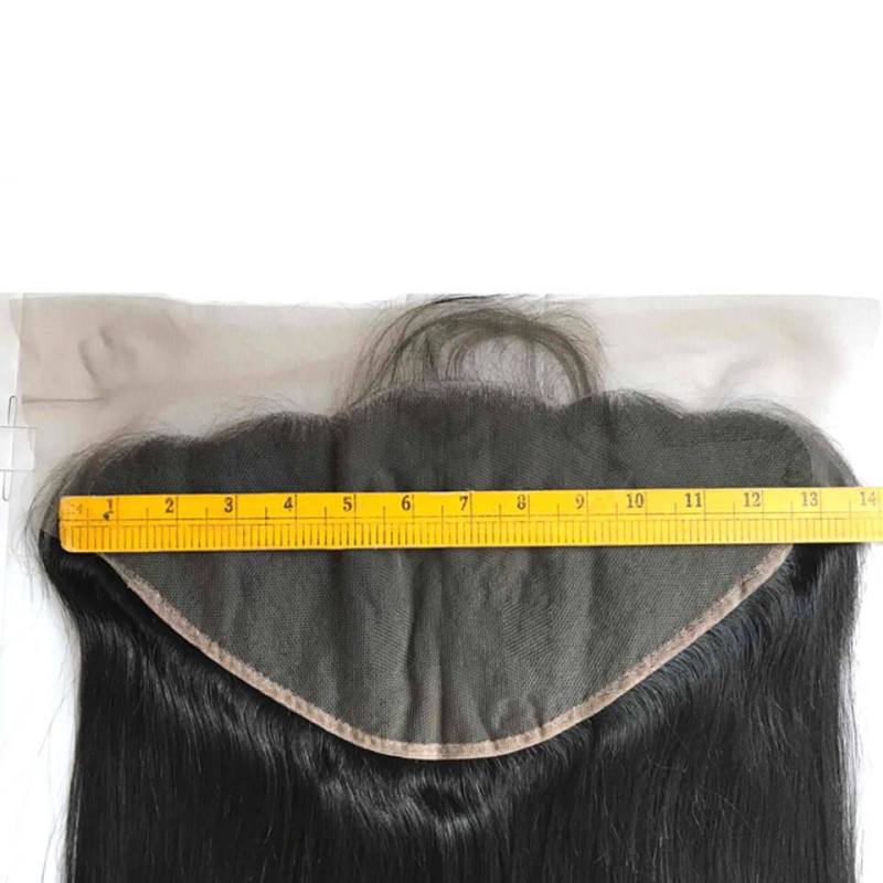 Ear to Ear 13x6 Lace Frontal Closure With Baby Hair Pre Plucked 8-20inch Brazilian Straight Remy Human Hair Free Part