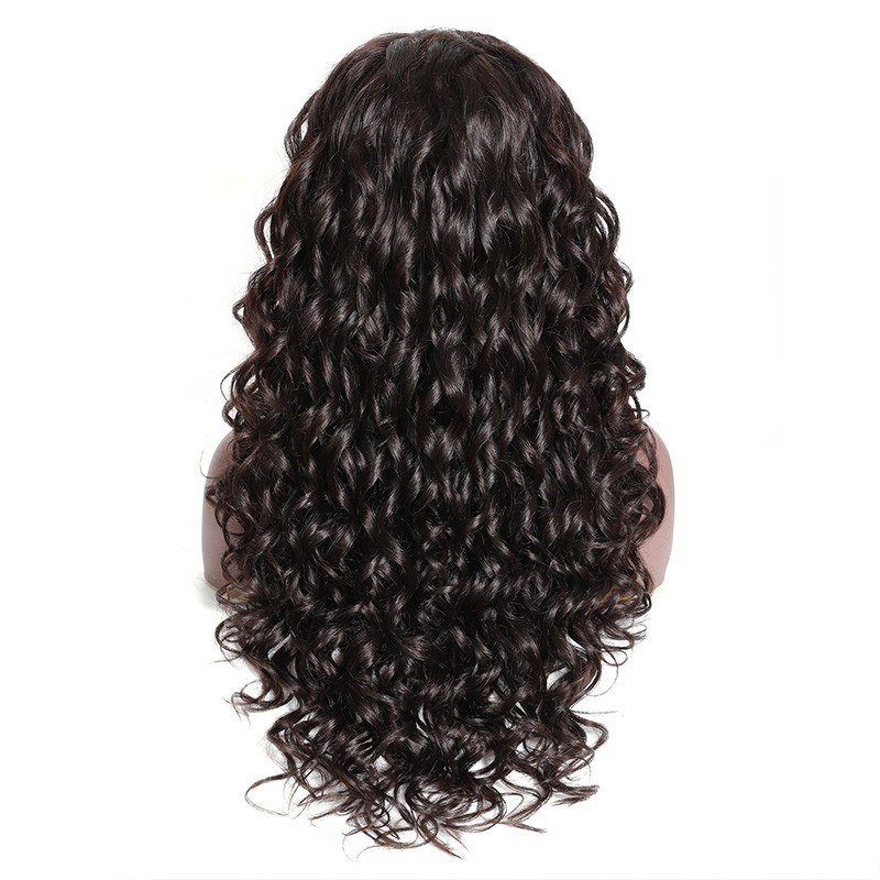 Mix Curly Wig Lace Front Human Hair Pre Pluck Wigs With Baby Hair 180% Density Long Wigs