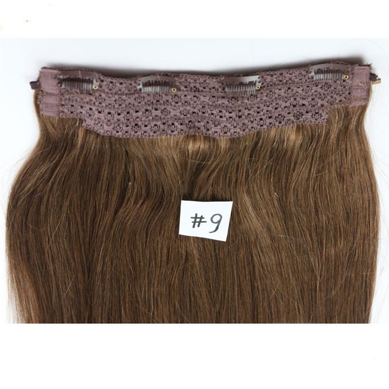 Flip Hair Extension 7A Unprocessed Mongolian Virgin Hair 6# Medium Brown Flip Hair Extension 100 Human Hair Straight 100g/pc 6# Color