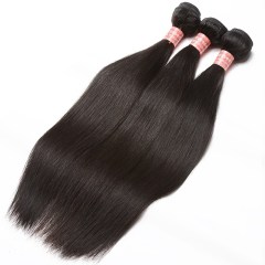 Indian Remy Human Hair Silky Straight Hair Weave Natural Color 3 Bundles