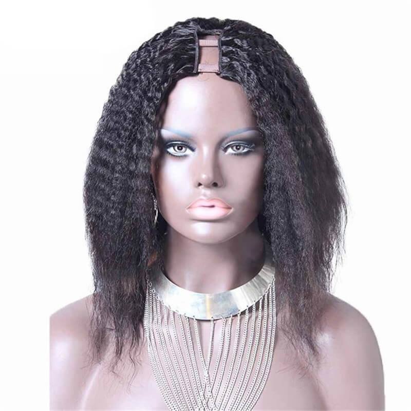 Kinky Straight Brazilian Virgin Human Hair U Part Wigs 8-24 in stock