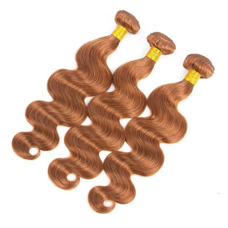 30 Hair Color Weave Medium Brown Brazilian Remy Hair Body Wave Hair Weave 3 Buddles