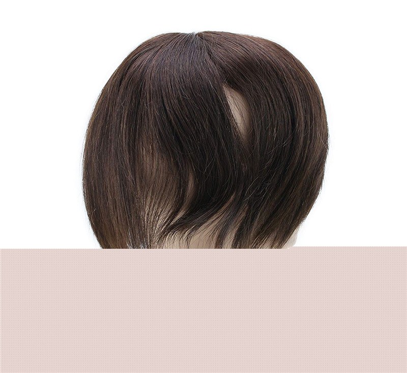 100% Pure Human Hair Men's Toupee Size 8x6inch #3 Monofilament Net Base Thin Skin Around Dark Brown Color