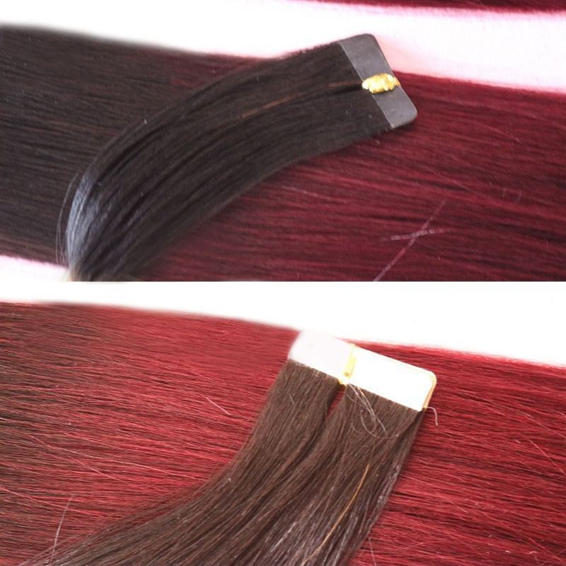 1bT99J Ombre Virgin Hair Tape In Hair Extensions Two Tone Brazilian Hair Weave Best Quality Top Grade Hair Weave