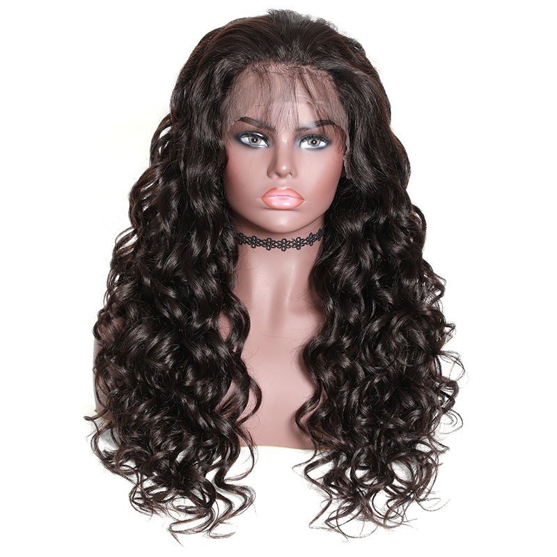 Mix Curly Wig Lace Front Human Hair Pre Pluck Wigs With Baby Hair 180% Density Long Wigs