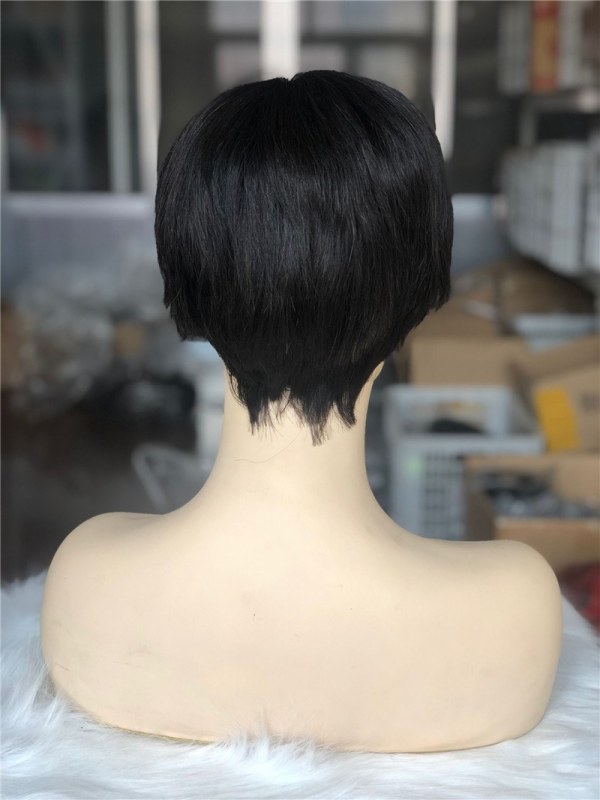 Eseewigs Cute Short 100% Brazilian Human Hair Pixie Cut Wigs for White Women Full Lace With Silk Base Human Hair Wigs