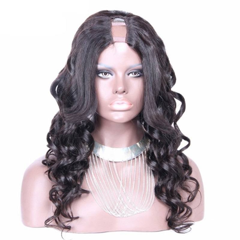 U Part Wigs Loose Wavy Brazilian Virgin Human Hair Lace Front 8-24 in stock