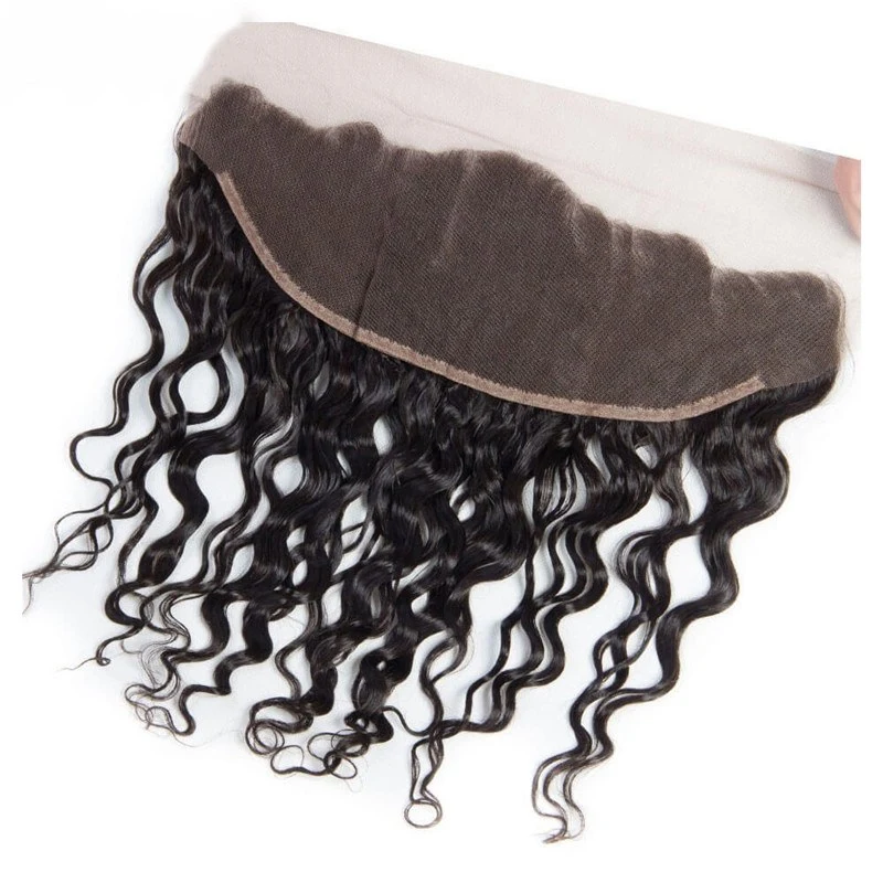 13X4 Ear to Ear Wet And Wavy Lace Frontal Closure Brazilian Human Hair Water Wave Lace Frontal Closure Natural Color