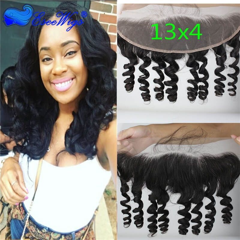 Peruvian Loose Wave Lace Frontal Closure 13x4 Virgin Human Hair Loose Wave Frontal With Baby Hair Full Lace Frontals Closure