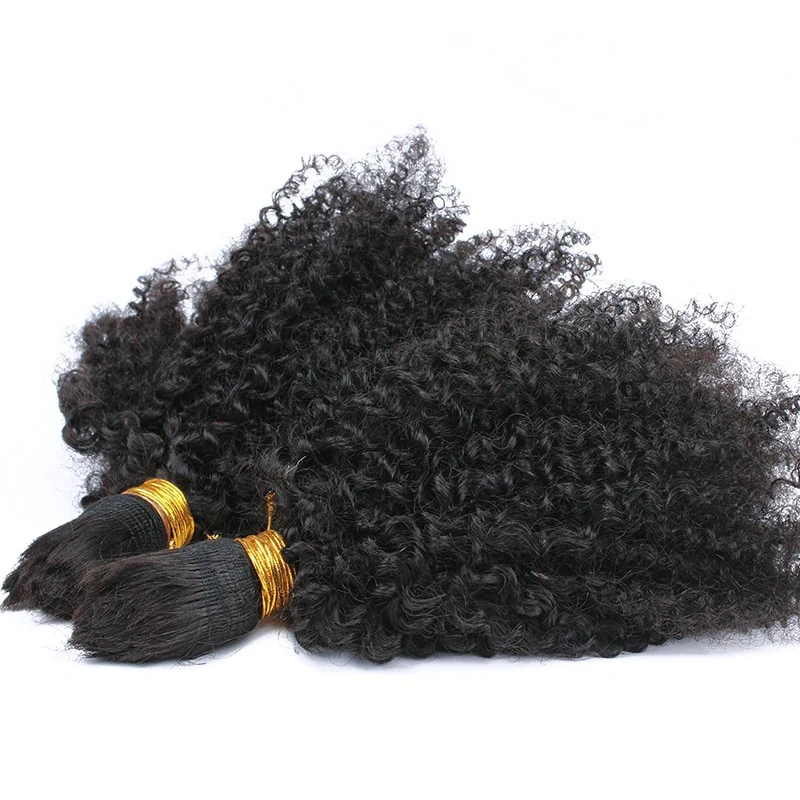 Crochet Braids 4B 4C Human Braiding Hair Bulk No Attachment Mongolian Afro Kinky Curly Hair Extension For Braids 1Pc