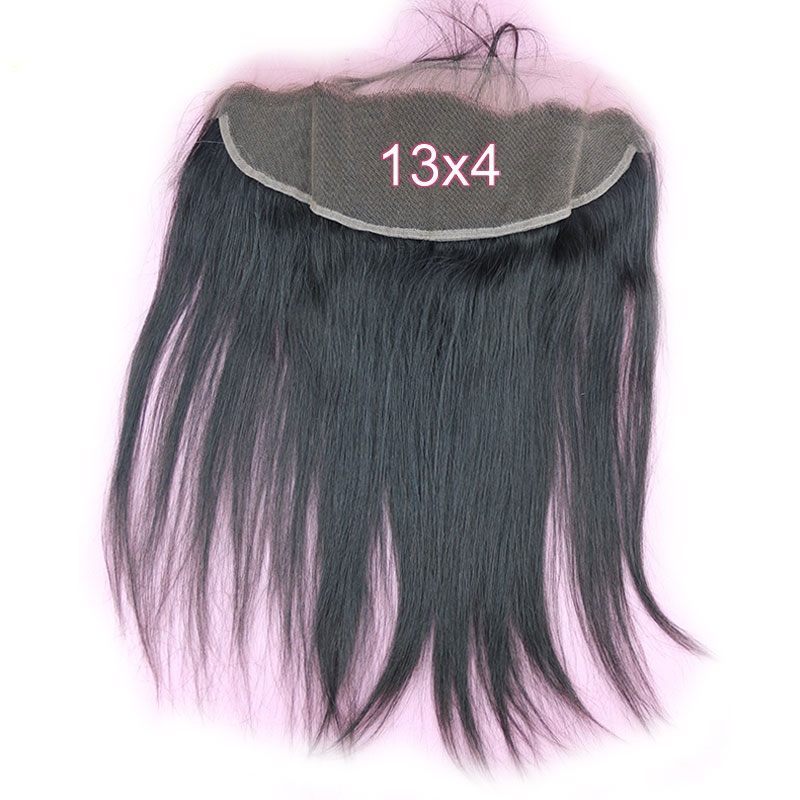13X4 Lace Frontal Closure Silk Straight Swiss Lace Frontal Top Grade Peruvian Human Hair 130% Density