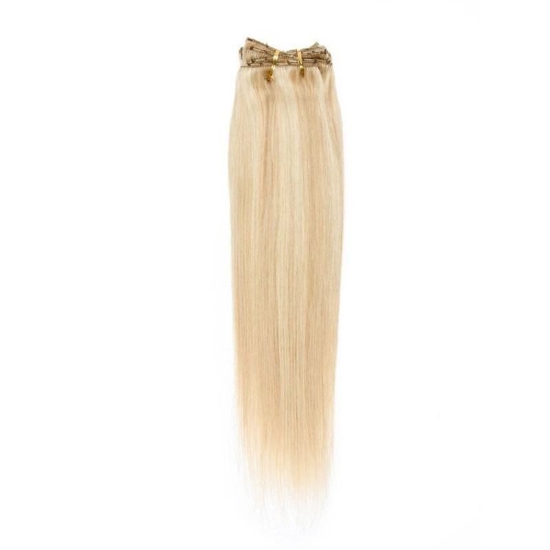 100g 7pcs Clip In Human Hair Extension Silky Straight Virgin Hair Highlight Color