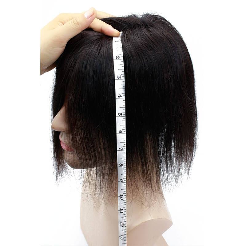 1B Black Color Men Toupee Thin Skin Base 6x8 inch Long Length Replacement