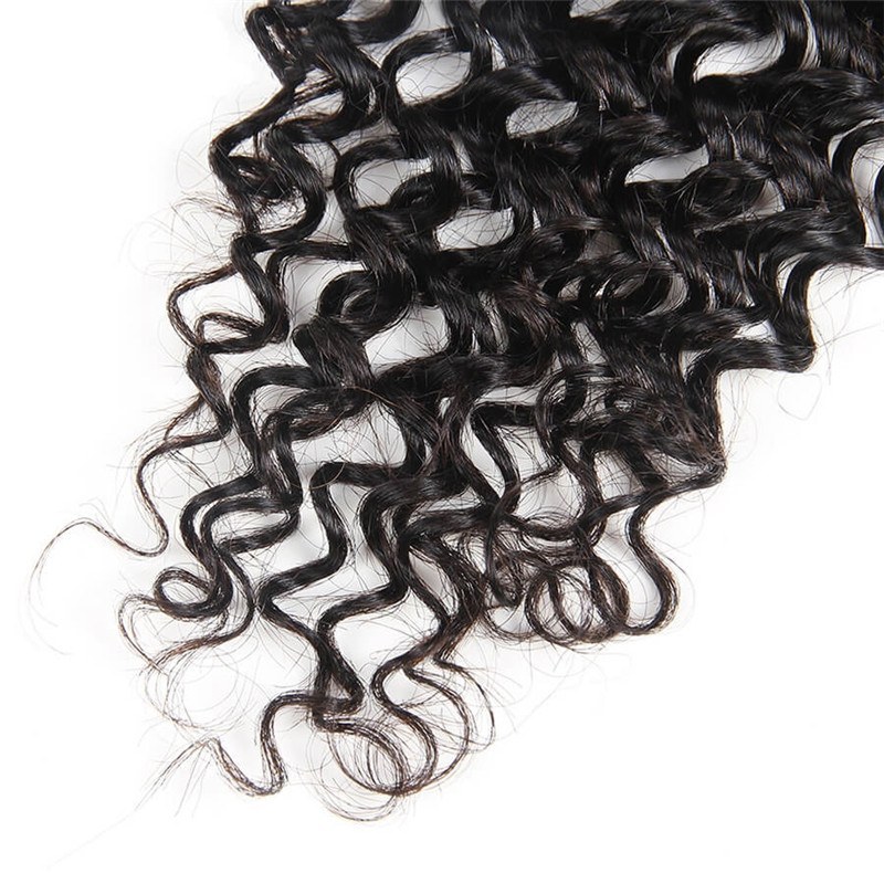 8A Unprocessed Peruvian Deep Wave Lace Closure 4*4 Natural Black Free Middle 3 Part Closures With Baby Hair