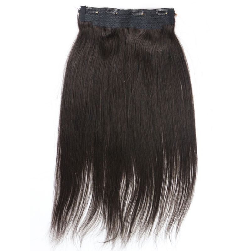 Flip Hair Extension 7A Unrocessed Malaysian Virgin Hair Human Hair Straight 1# Jet Black Color Flip In Hair 100g/pc