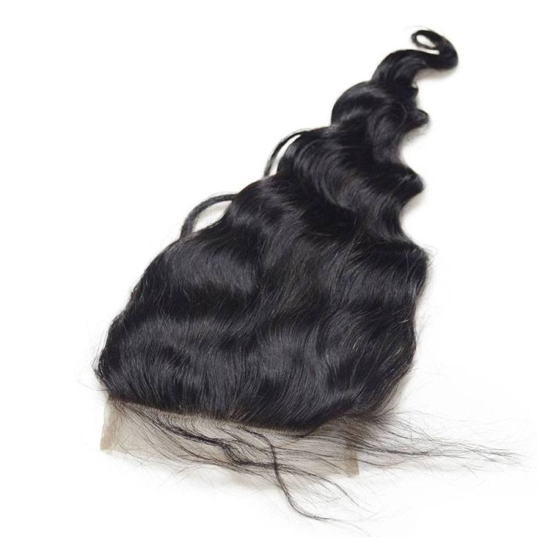 5X5 Lace Closure Loose Wave Grade 7A Peruvian Virgin Hair Lace Closure 3 Part Bleached Knots Free Middle Three Part Top Closure