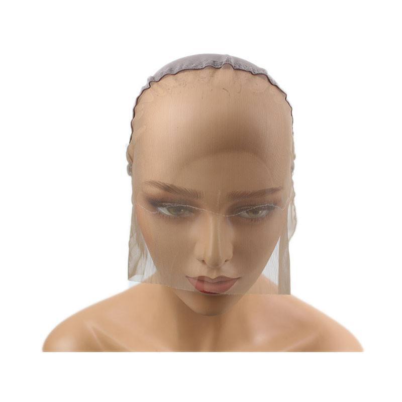 Full Lace Wig Cap for Making Wigs Swiss Lace Medium Brown Color for Wig Making (Full Lace Cap with Adjustable Straps)