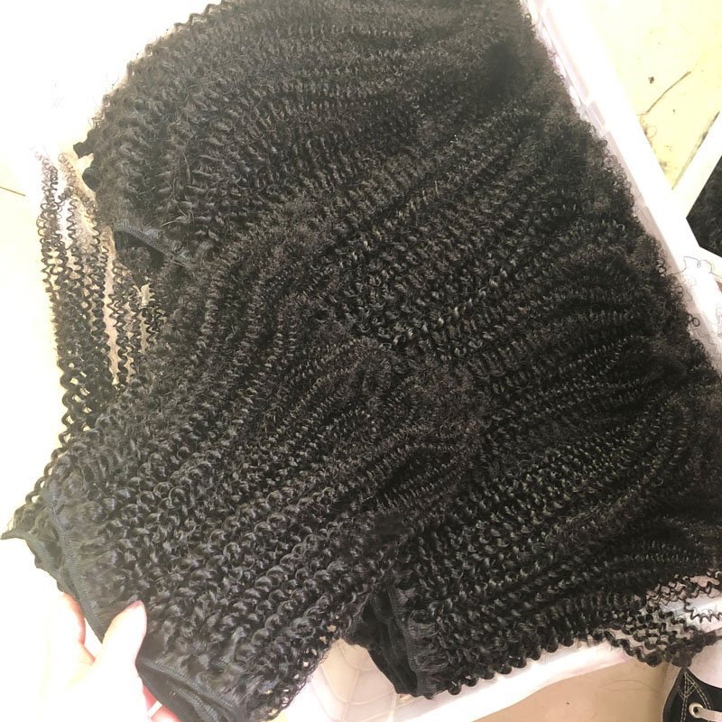 Sale Afro Kinky Human Hair Weave Top Grade Virgin Mongolian 4b4c Kinky Curly Hair Extensions For Black Women