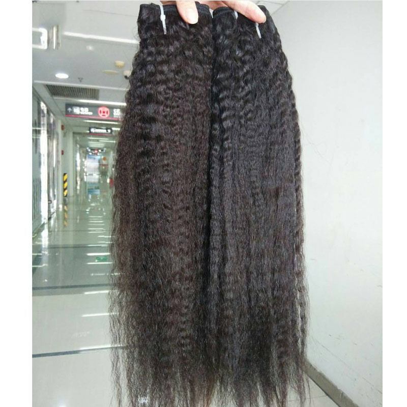 Selling Kinky Straight Weave Hair 8"-40" Grade 12A Virgin Mongolian Human Hair Weave Natural Color Wholesale In Stock