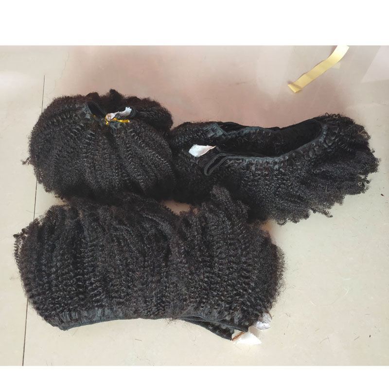 Sale Best Quality Curly Human Hair Extensions Natural Color Top Grade 12A Virgin Human Mongolian Kinky Curly 4C Hair