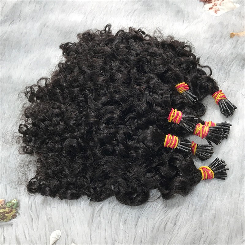 1 Gram I Tip Remy Hair  Micro Link I Tip Water Kinky Curly Human Hair Extensions