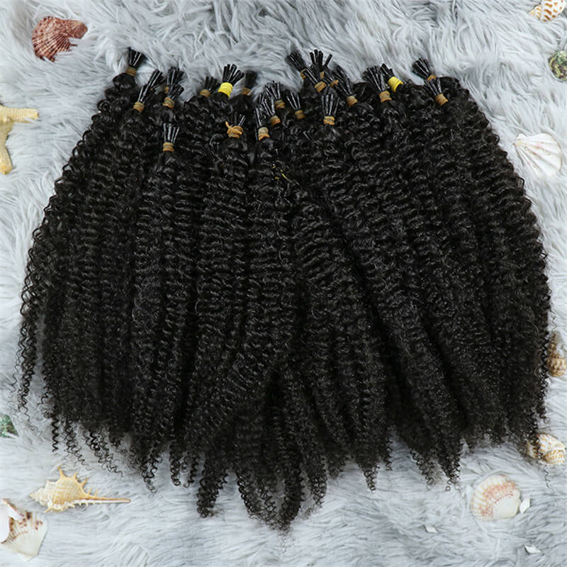 Wholesale Raw Human Hair Cuticle Aligned Micro Link Indian Temple I Tip Beads Hair Extensions