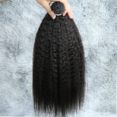Wholesale Kinky Straight I Tip Hair Extension Cuticle Aligned Raw Raw Burmese Micro Links Unprocessed 100 Virgin Hair