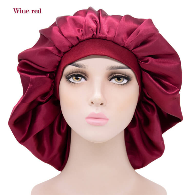 Newly Women's Satin Solid Sleeping Hat Night Sleep Cap Hair Care Bonnet Nightcap For Women Men Unisex Cap bonnet de nuit