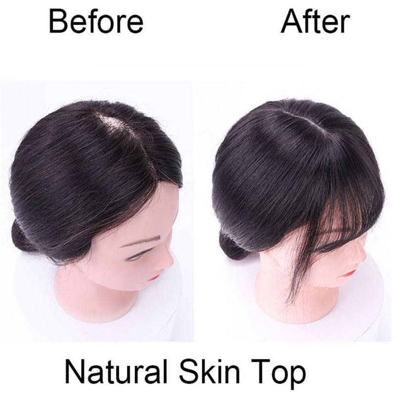 Best Virgin Hair16X16cm Skin Topper European Human Hair Women Toupee 4 Clips In Hair Topper Virgin Hairpiece Natural Scalp Base