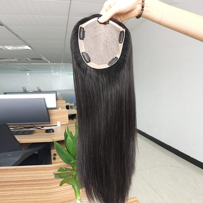 Silk base Indian remy hair replacement real human hair womens toupee