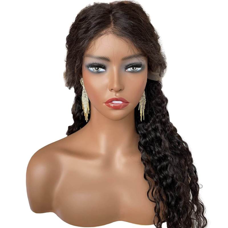 Realistic Female PVC Mannequin Head With Face and Shoulders Display Manikin Head Bust for Wigs,Makeup,Hats,Sunglasses Beauty Accessories