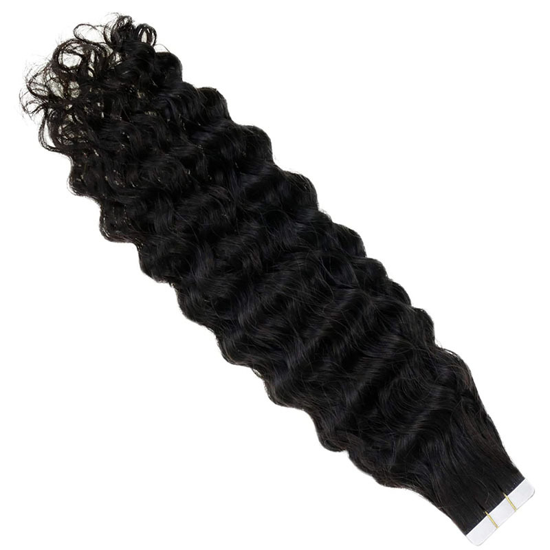 Curly Hair Tape Hair Extensions Virgin Brazilian Hair Tape In Hair Extension  Adhesive 100% Real Human Hiar