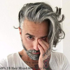 1B Mixed 60% Grey Hair