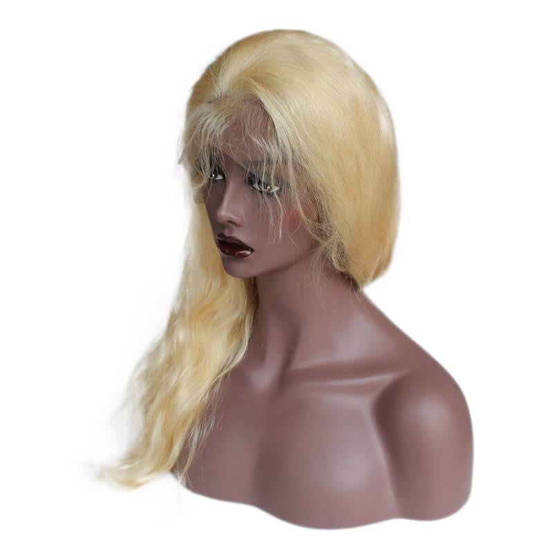 613 Blonde 360 Lace Frontal Wigs Long Platinum Wig Body Wave Human Hair 180% Density Pre-Plucked Natural Hairline