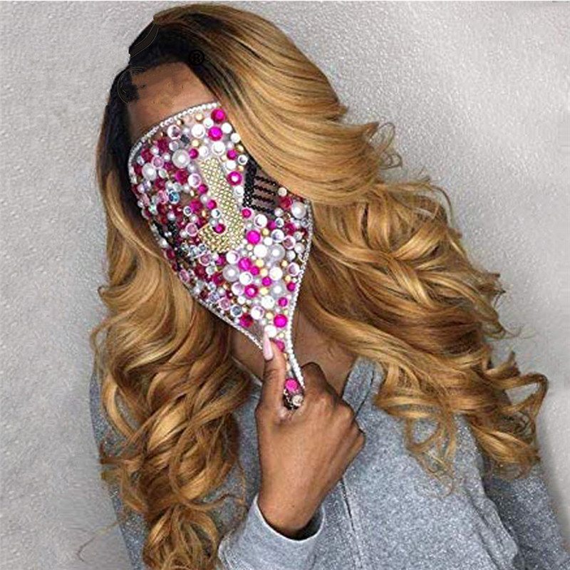 Human Virgin Hair Ombre Wave Pre Plucked Lace Front Wig For Black Woman