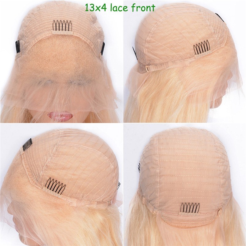13x4 613 Blonde Brazilian Straight Human Hair Pre Plucked For Women Short Bob Wigs 8 - 16 Inch Remy Bob Lace Front Wigs for Black Women
