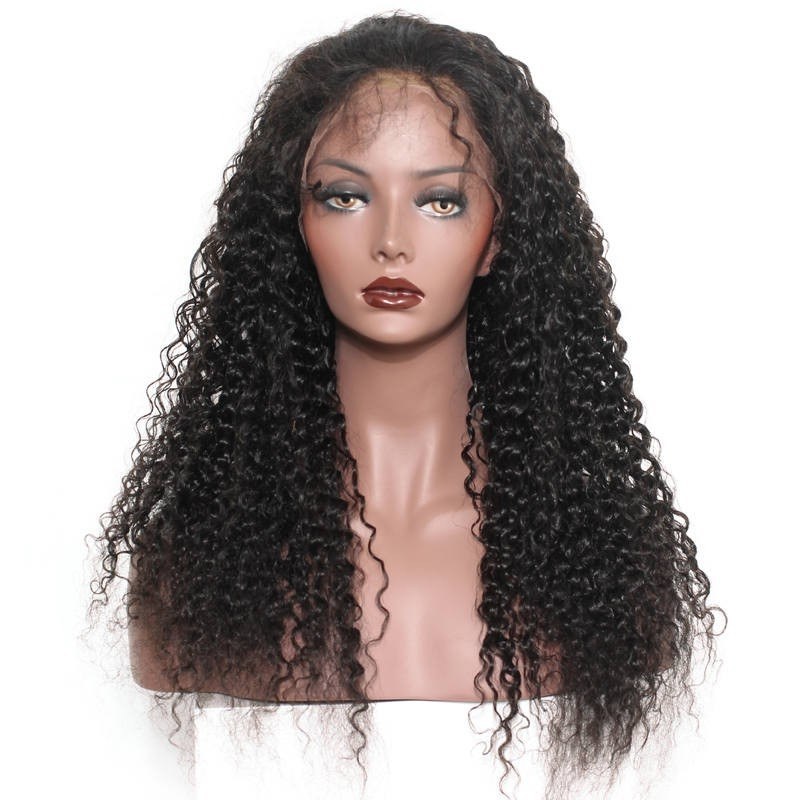 300% Density  Human Hair Wigs 7A Brazilian Hair Deep Curly Lace Front Human Hair Wigs
