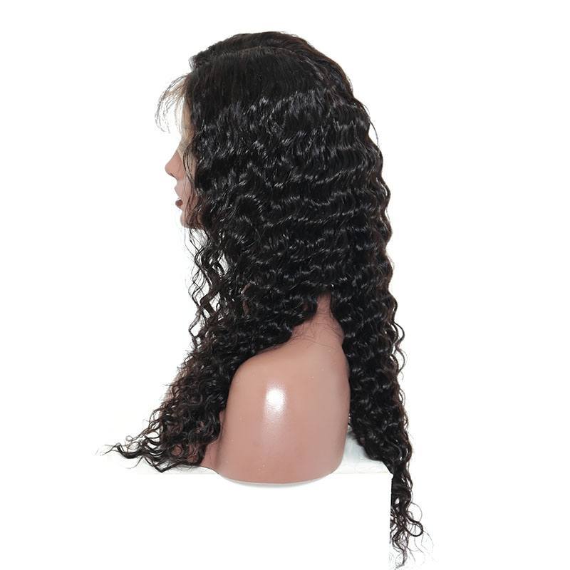 360 Lace Wigs With Baby Hair 180 Density Deep Wave 360 Lace Frontal Wig with Natural Hairline