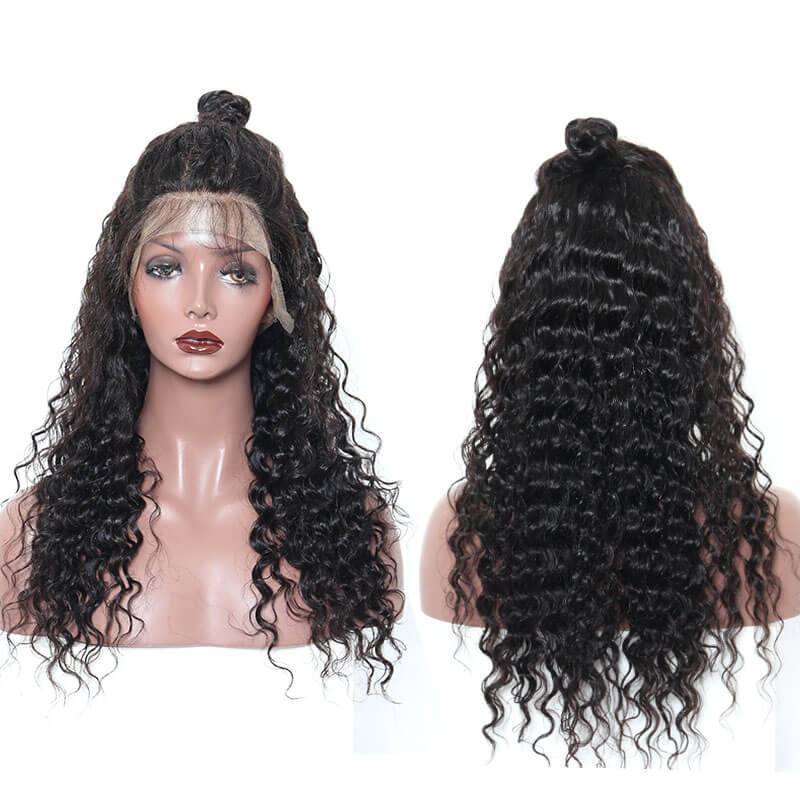 360 Lace Wigs With Baby Hair 180 Density Deep Wave 360 Lace Frontal Wig with Natural Hairline