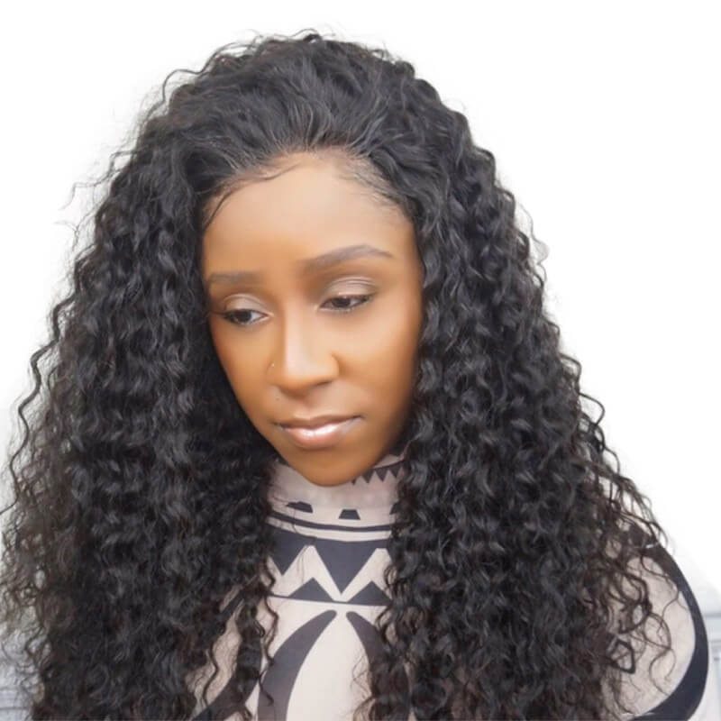 300% Density Wig Pre-Plucked Natural Hair Line  Human Hair Wigs Deep Wave Brazilian Lace Wigs