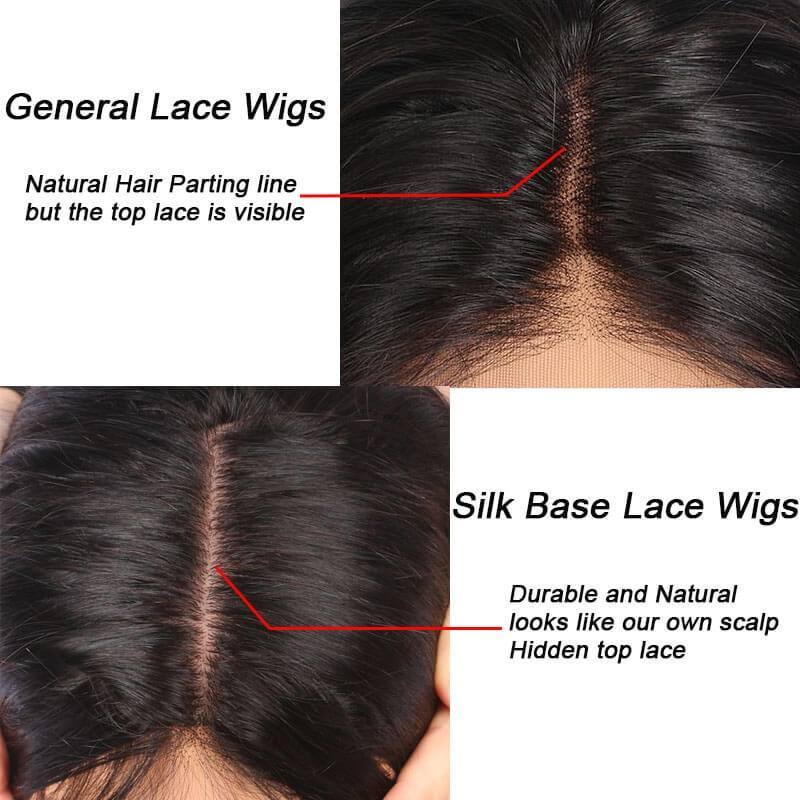 Silk Top Glueless Full Lace Wigs Kinky Straight Ponytail Pre-Plucked Natural Hair Line For Black Women