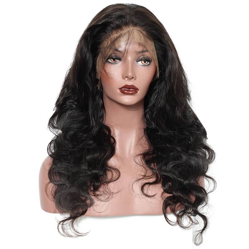 360 Lace Wigs Peruvian 180% Density 100 Human Hair Wigs Circular Full Wigs Body Wave Natural Hair Line Wigs