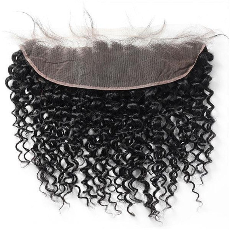 Brazilian Curly Wave 3 Bundles with 13*4 Lace Frontal Closure Human Hair