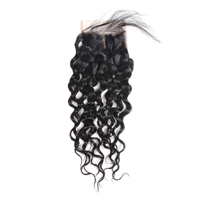 Eseewigs Brazilian Water Wave 3 Bundles With 4*4 Lace Closure