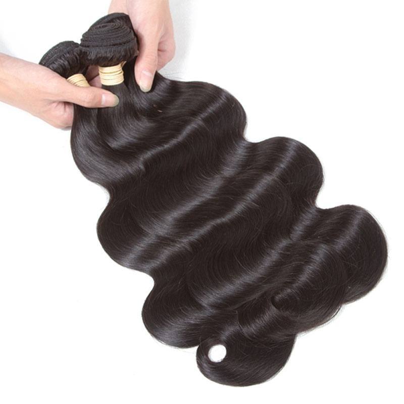 Real Human Hair Body Wave Ear To Ear Lace Frontal With 3 Bundles
