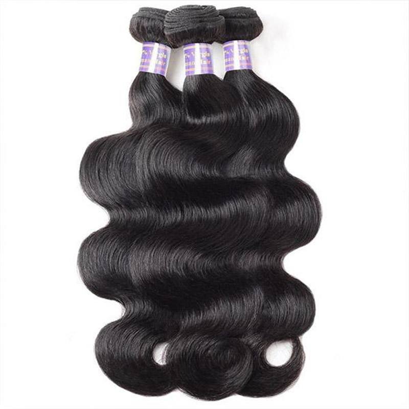 Eseewigs Brazilian Body Wave 3 Bundles with Lace Closure Human Hair