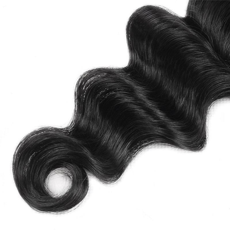 Eseewigs Peruvian Loose Deep Wave 3 Bundles with 4*4 Lace Closure Virgin Hair