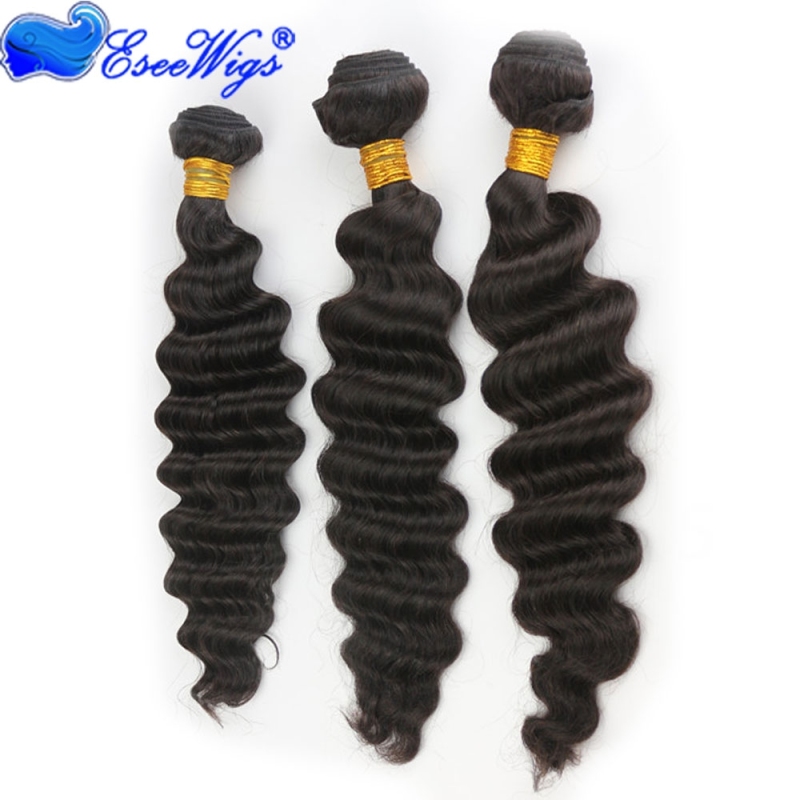7A 5x5 Brazilian Deep Wave With Closure 3 Bundles Hair Weave With 1 Lace Closure Brazilian Virgin Human Hair Weave Bundles