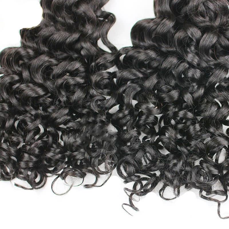 Virgin Malaysia Deep Curly Hair Budles With Closure 4X4 Bleached Knots Bundles With Closure Human Hair